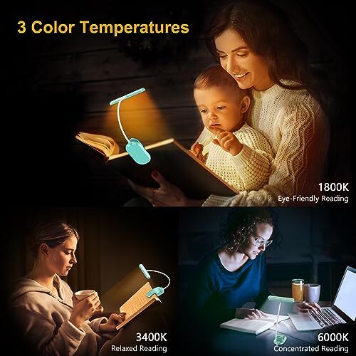 Rechargeable Book Light for Reading in Bed with 19 LED &Memory Function-Eye