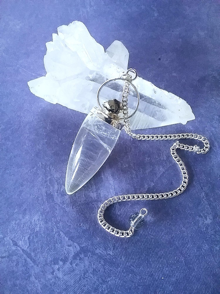PYRITE CRYSTAL PENDULUM, Raw Pyrite Dowsing Pendulum With Crystal Point