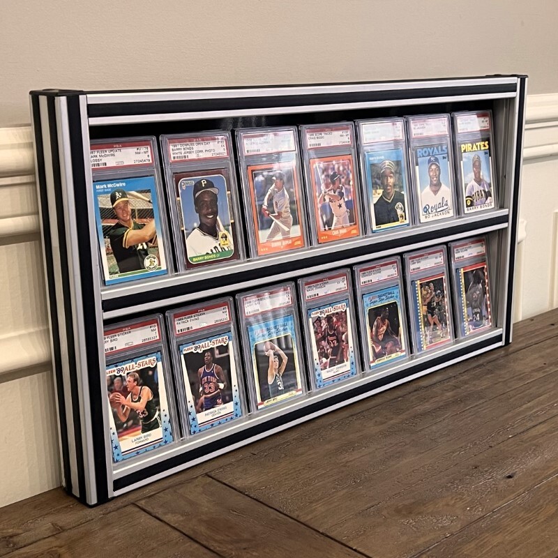 PSA Graded Card Holder Framed Wall Display (2 Shelf Display)