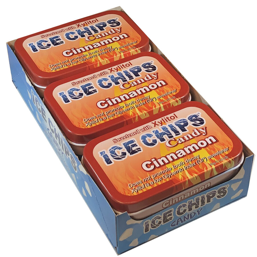 ICE CHIPS Xylitol Candy 6 Tins (Cinnamon)
