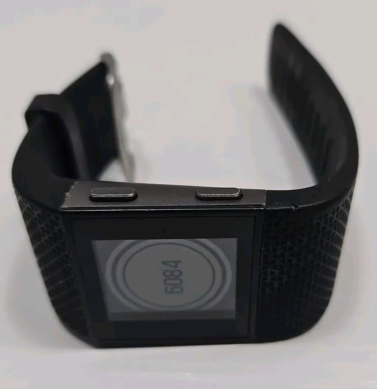 Fitbit Surge Activity Tracker Small Black Band Working Clean With Charging Cable