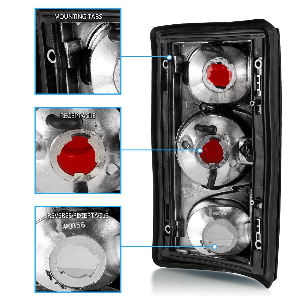 Smoke Brake Tail Lights Excursion 2000-06 Econoline Van 1996-06 Pair