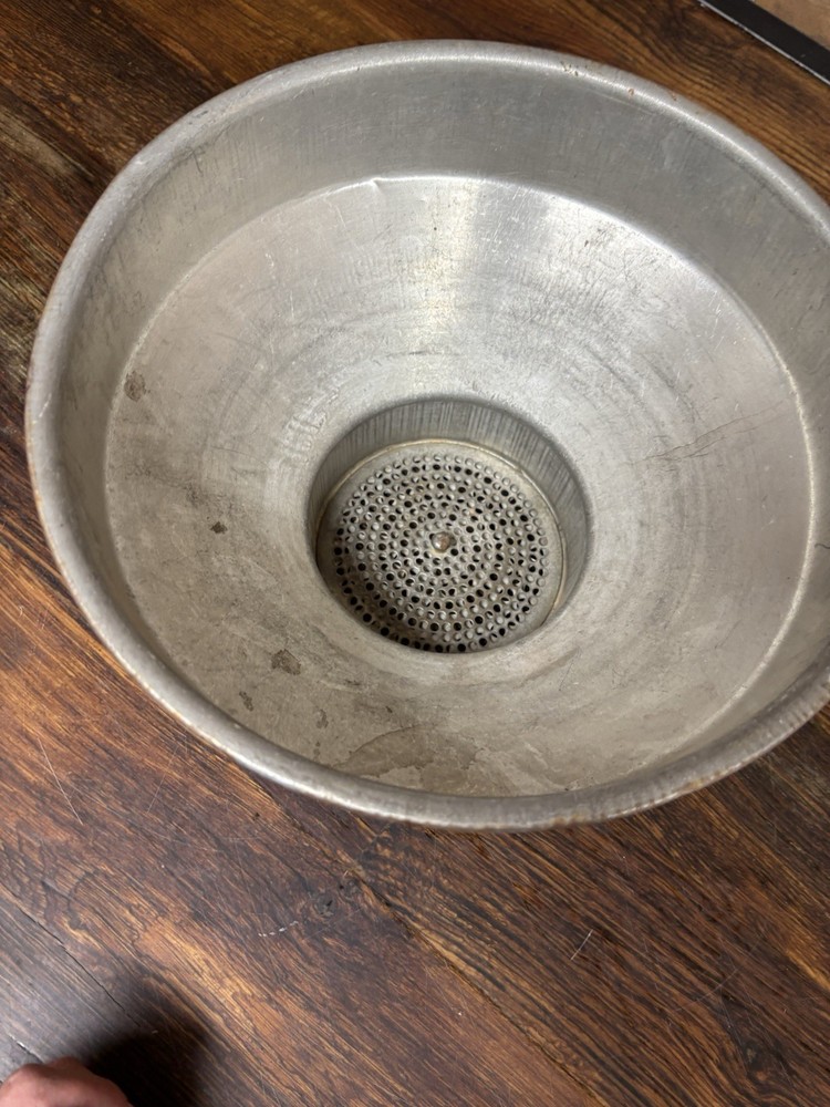 Milk funnel strainer galvanized vintage