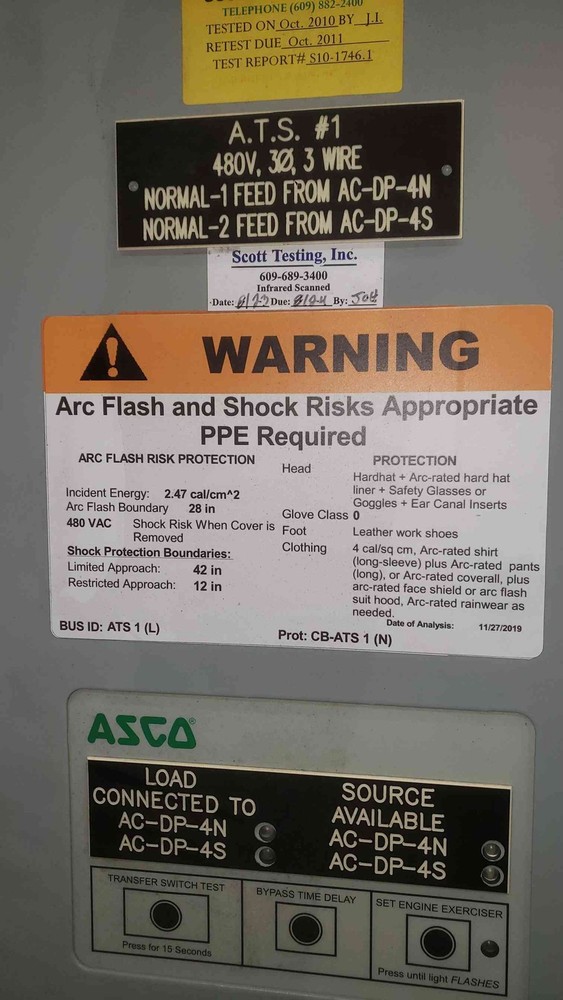 ASCO Series 300 400A 480V 3PH Automatic Transfer Switch ATS E0300030400N10C