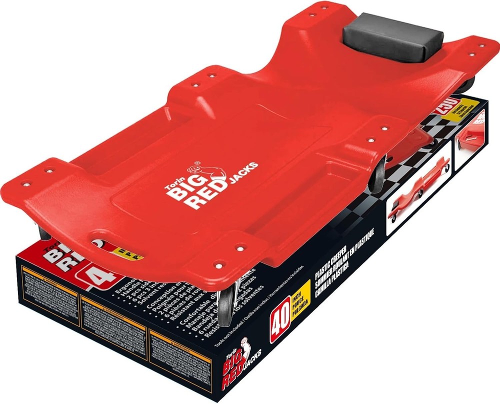 Comfortable Rolling Garage Creeper with Shoulder Recess & Tool Storage, 40"
