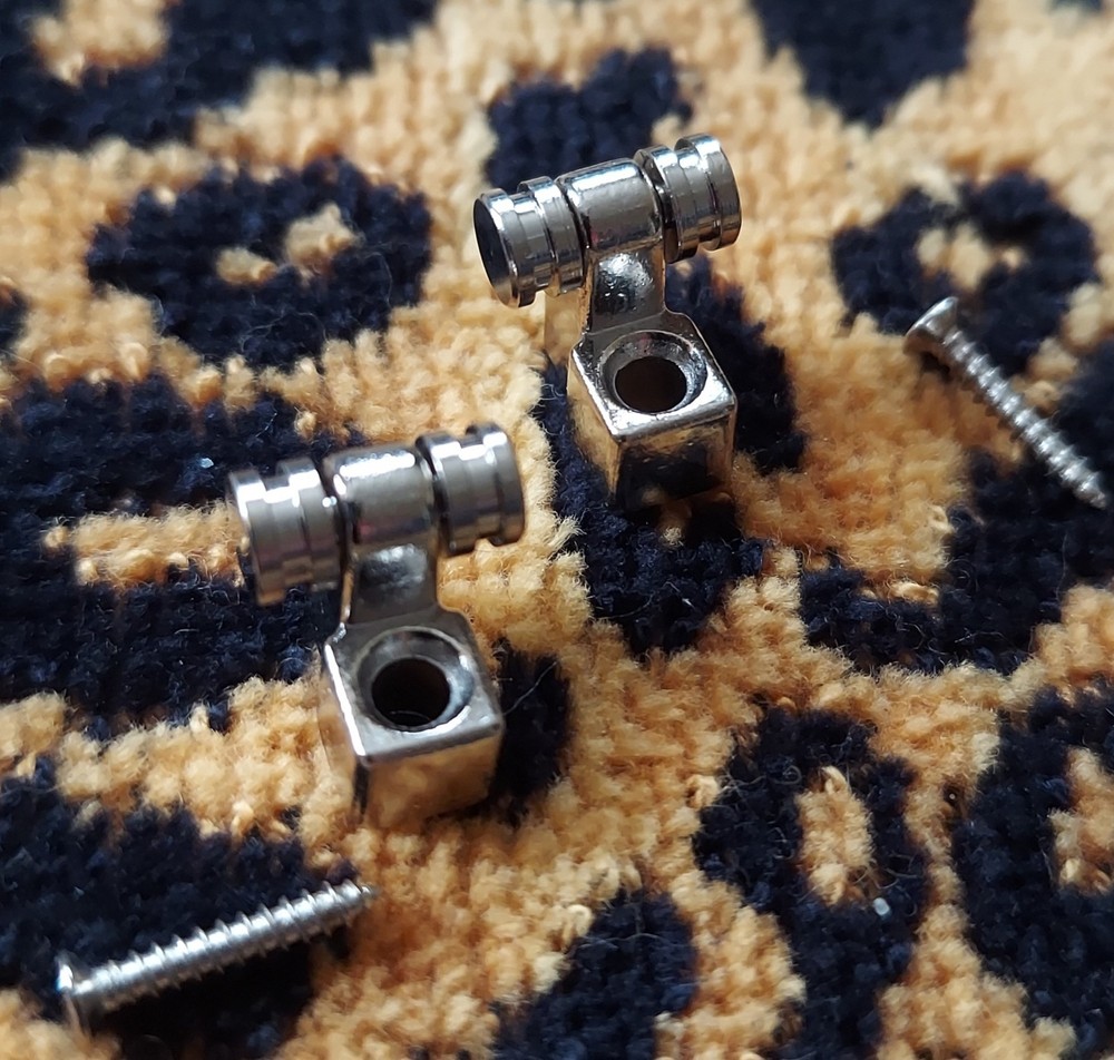 string tree guides (2) roller style chrome with screws 2pc