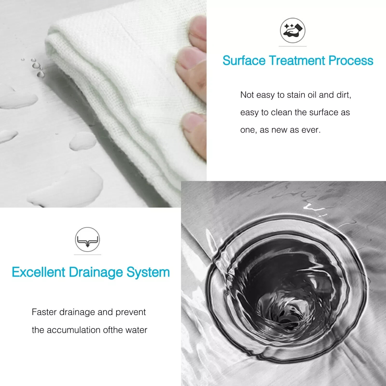 33'' x 22'' Drop In Stainless Steel Kitchen Sink, Top Mounted Deep Sink Double