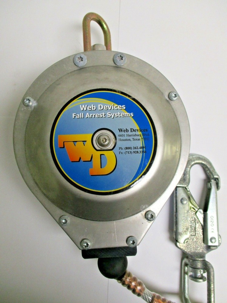 WEB DEVICES FALL ARREST SYSTEMS, 30' CABLE RETRACTABLE WITH CARIBINEER