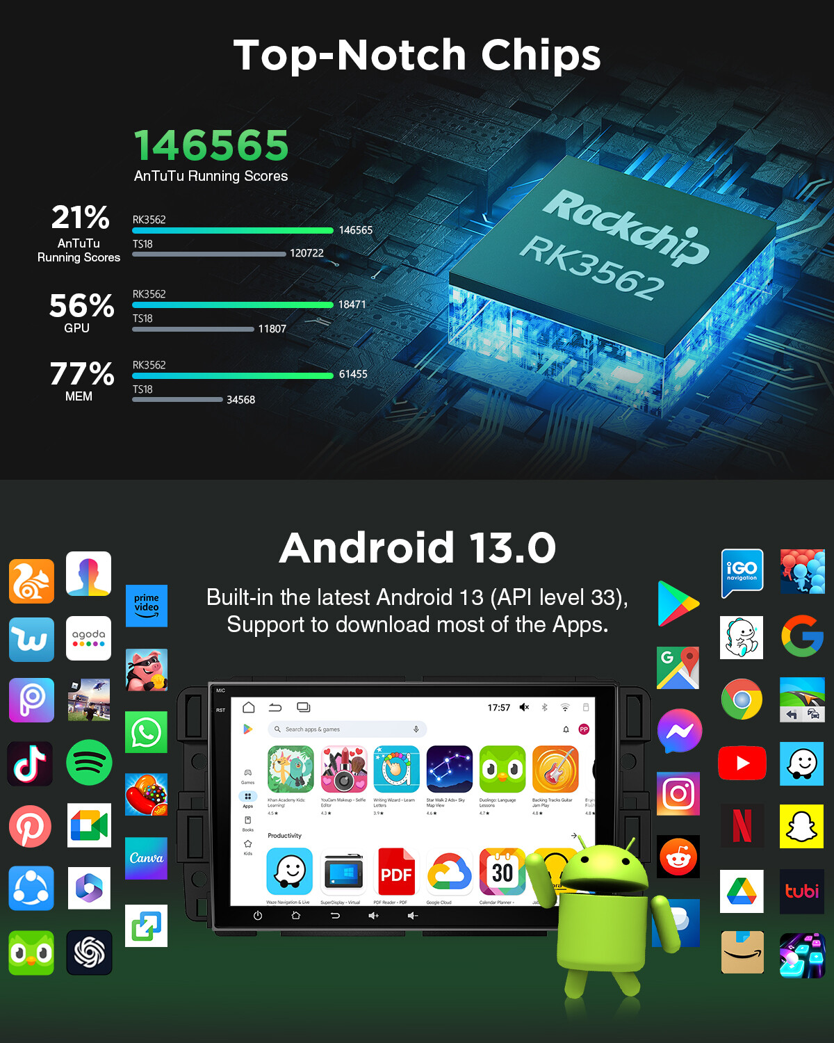 GMA13 Android 13 8" Car Stereo Radio for Chevrolet Silverado 1500 2500HD 3500 HD