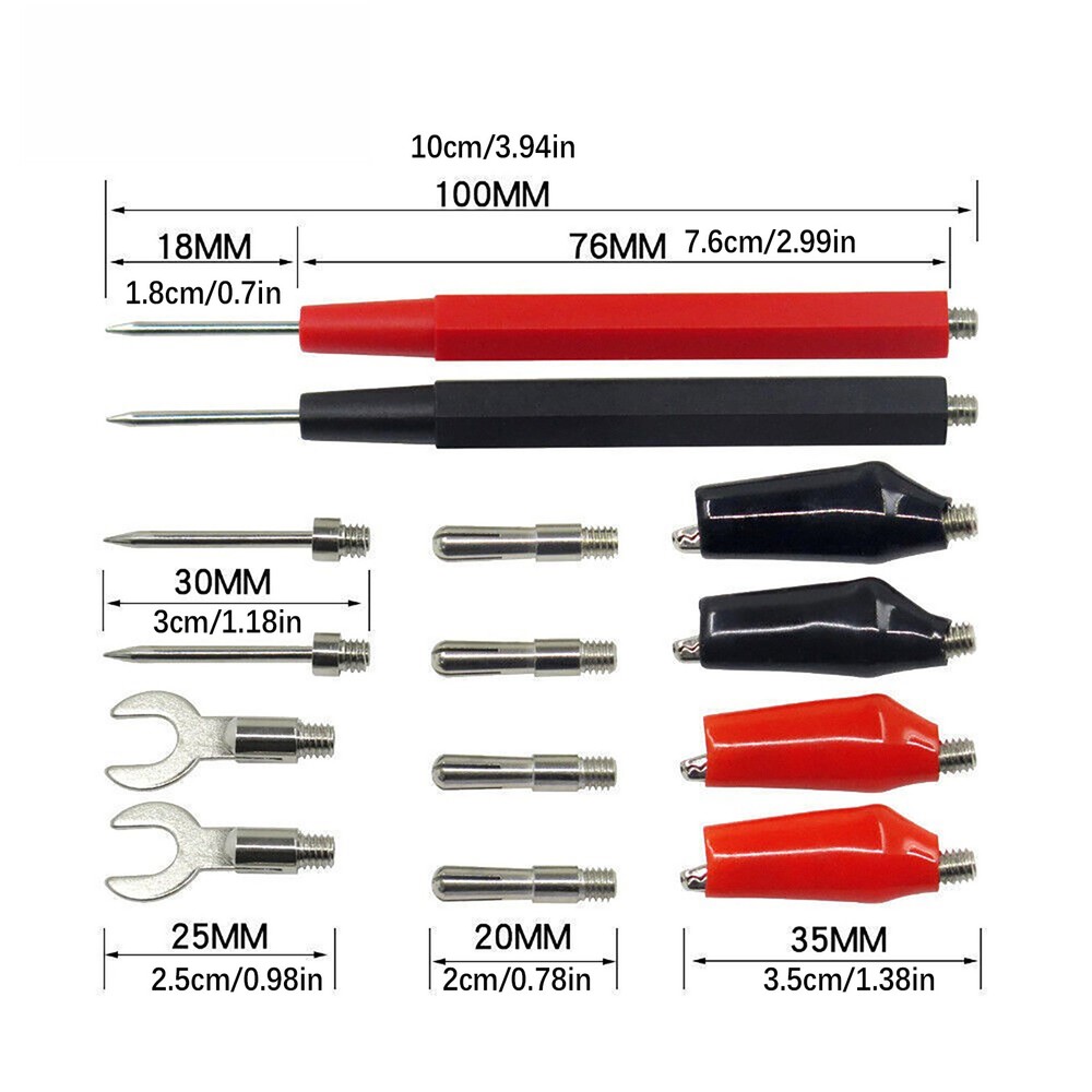 16Pcs 10A Multimeter Test Lead Cable Probes Accessories For Volt Meter