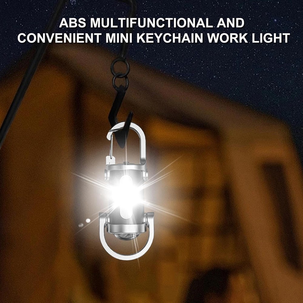 2 Pack Rechargeable Keychain Flashlights, EDC Mini Keychain Flashlight 6 Light M