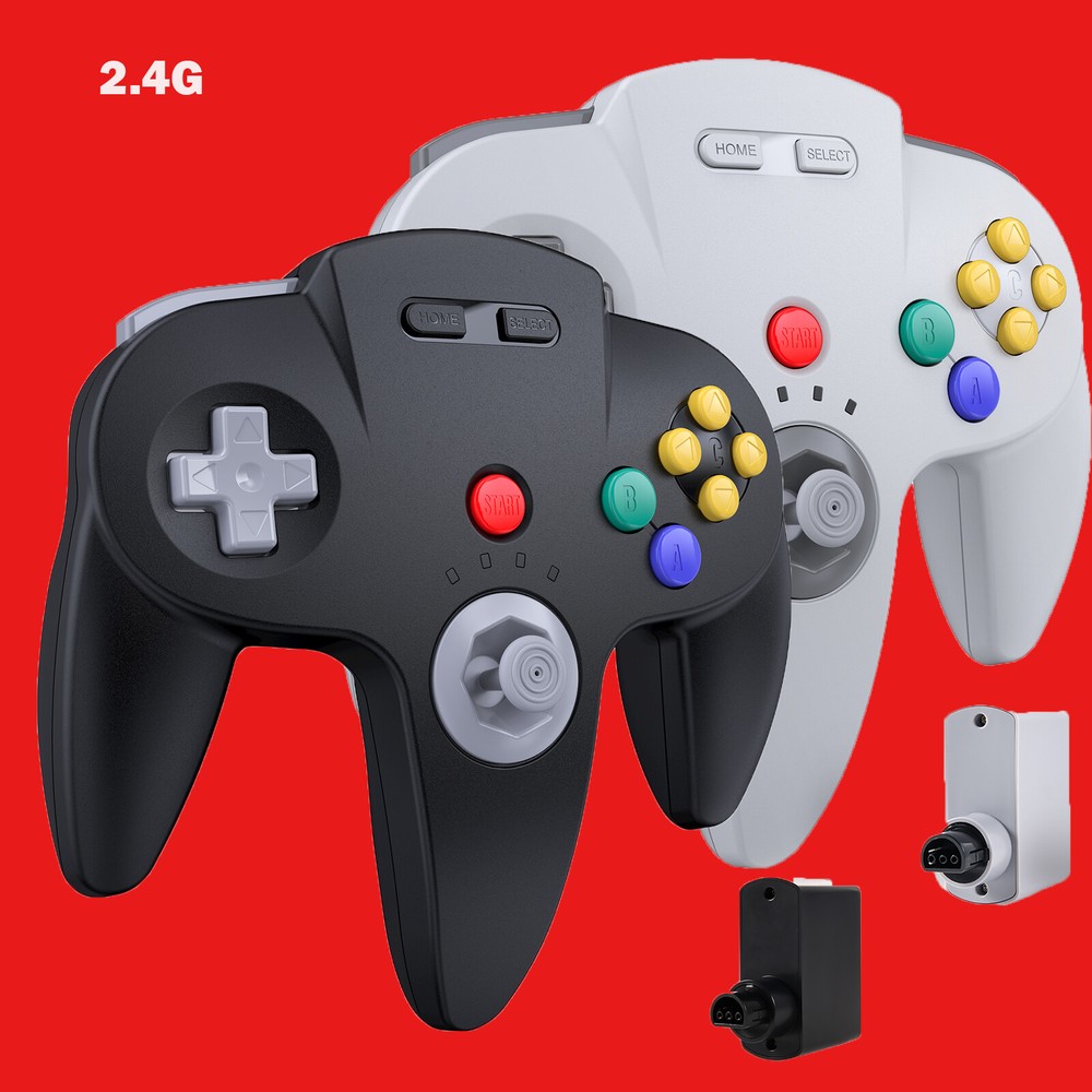 Wireless N64 Controller Remote Game Pad w/ Rumble Pak for Nintendo N64 Console