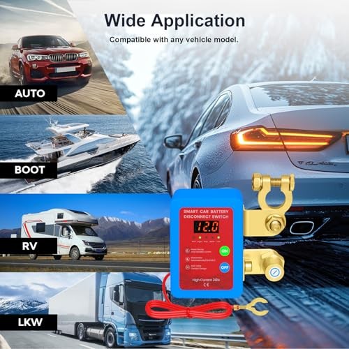 Kill Switch for Car-Remote Battery Disconnect Switch 12V,Upgrade Smart blue