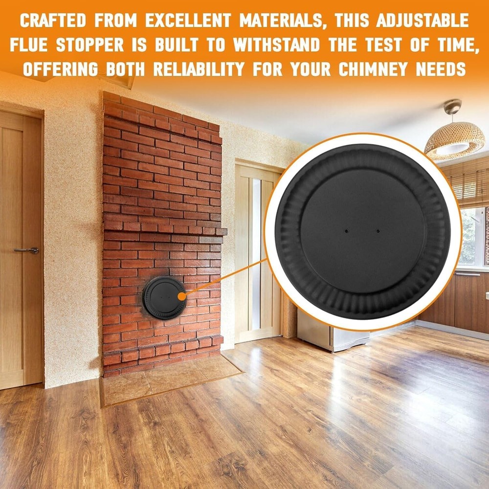 Chimney Flue Stopper Cap 4 8in Black 1 Pack