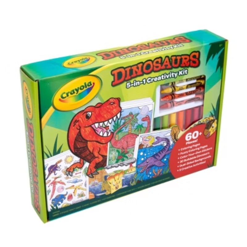 Dinosaur Creativity Kit: Coloring Pages & Crayons, Ages 4+