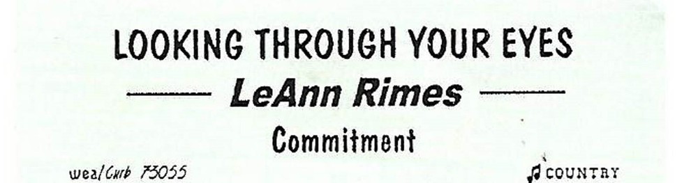 LeAnn Rimes, Looking Through Your Eyes/Commitment, Jukebox Label