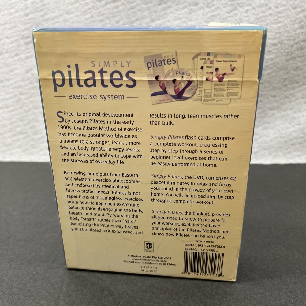 SIMPLY PILATES Exercise System 26 FLASH CARDS + DVD +BOOKLET Workout Flexibility