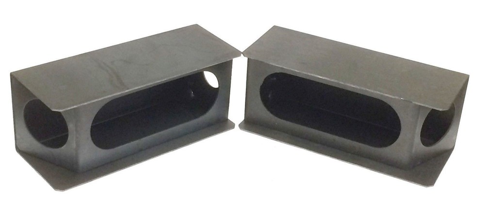 2 steel trailer angled light boxes w/ 6" red oval & 2" Round LED lights