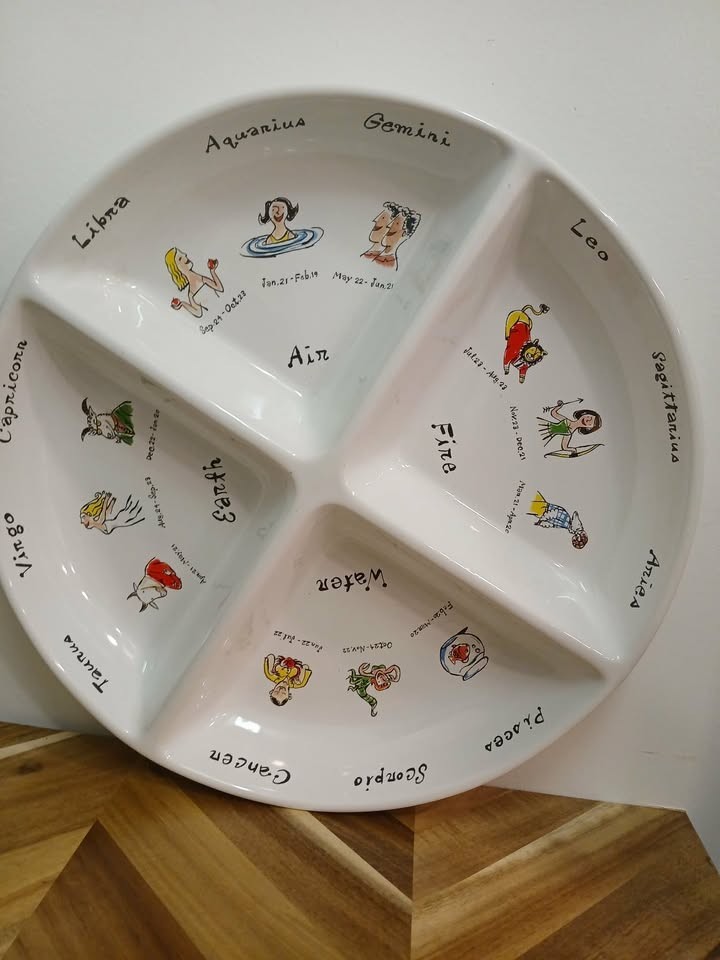 Pottery Barn WHAT YOUR SIGN  Sectioned Serving Platter