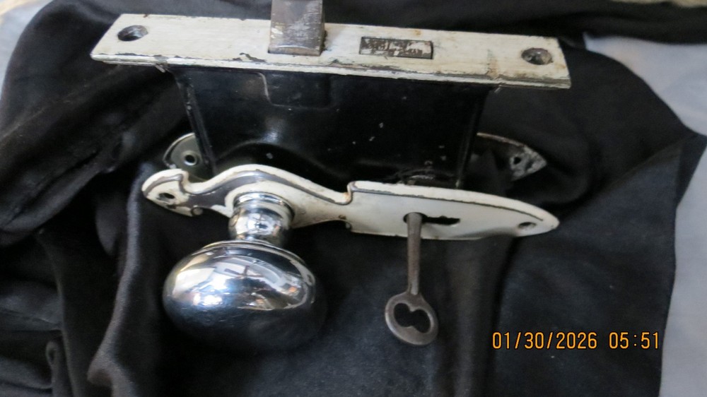 Antique Chrome Art Deco Mortise Lock Set