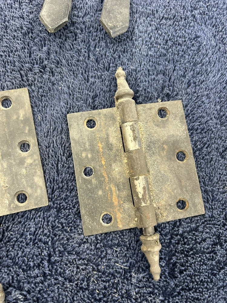 1930 Window Hardware 4 Sets Complete Latches Hinges Hold Open Pistons