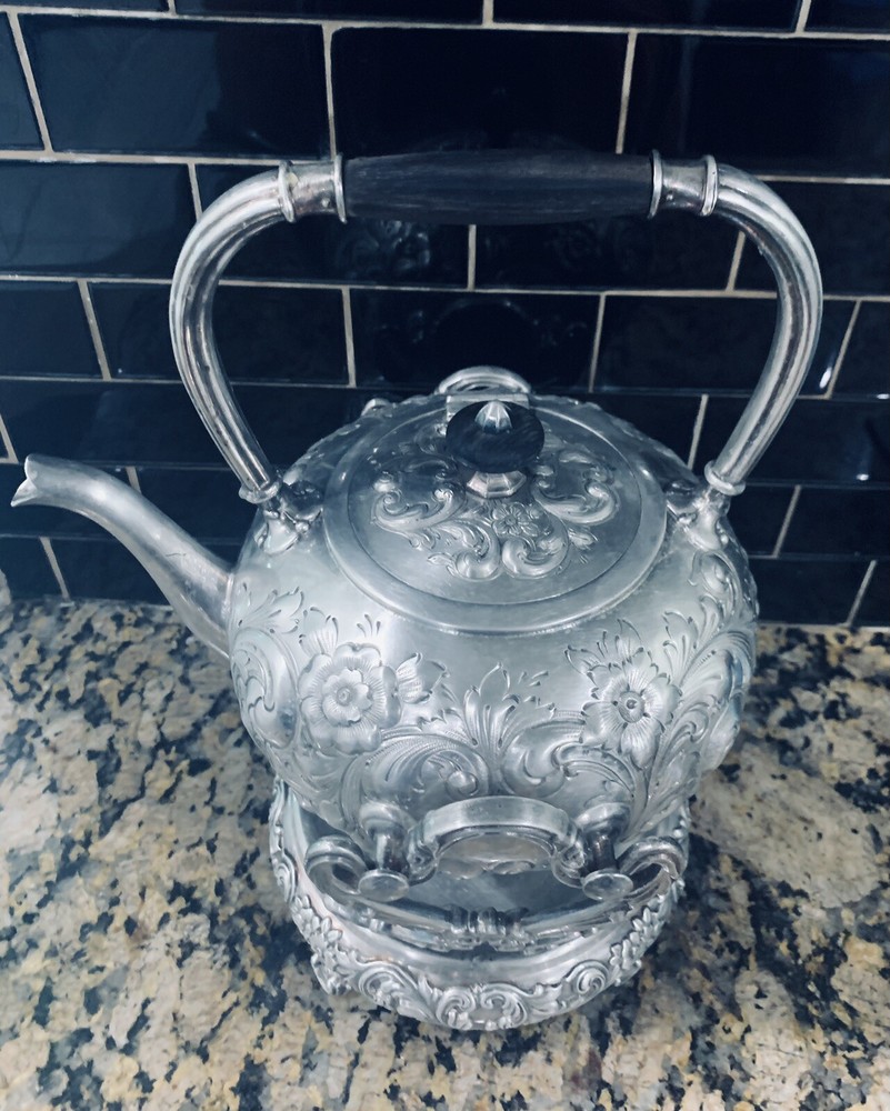 Antique Victorian Plated kettle w/ stand ( w/o Burner) by E. G. Webster & son