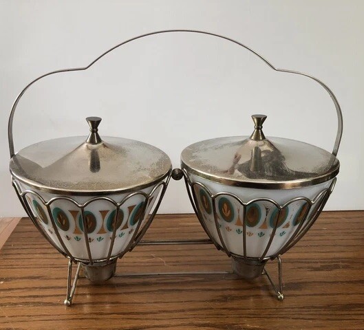 MCM Fred Press Fire king MCM Double Chaffing Dish  And Stand With Handle