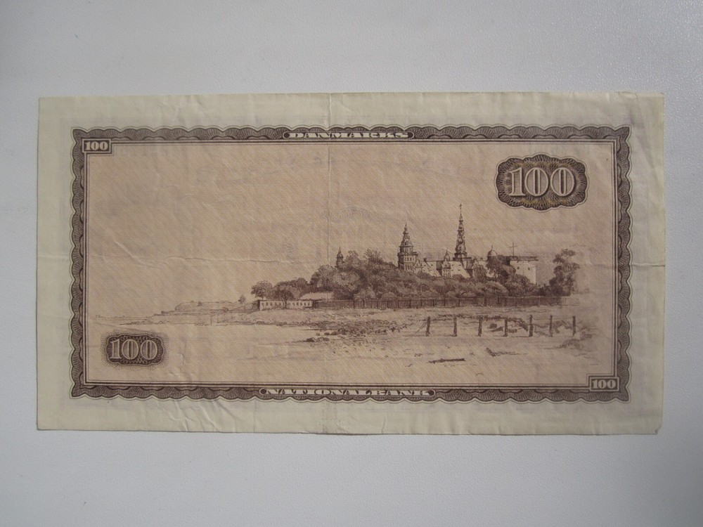 SUFFIX OJ 1970 REPLACEMENT NOTE DENMARK 100 KRONER