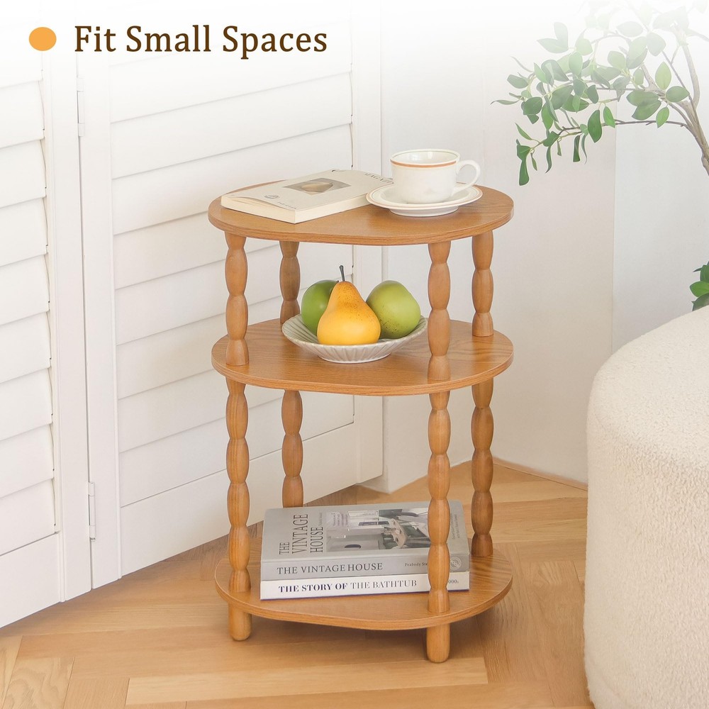 End Table Small Side Table For Small Spaces Modern Oval Night Stand Brown