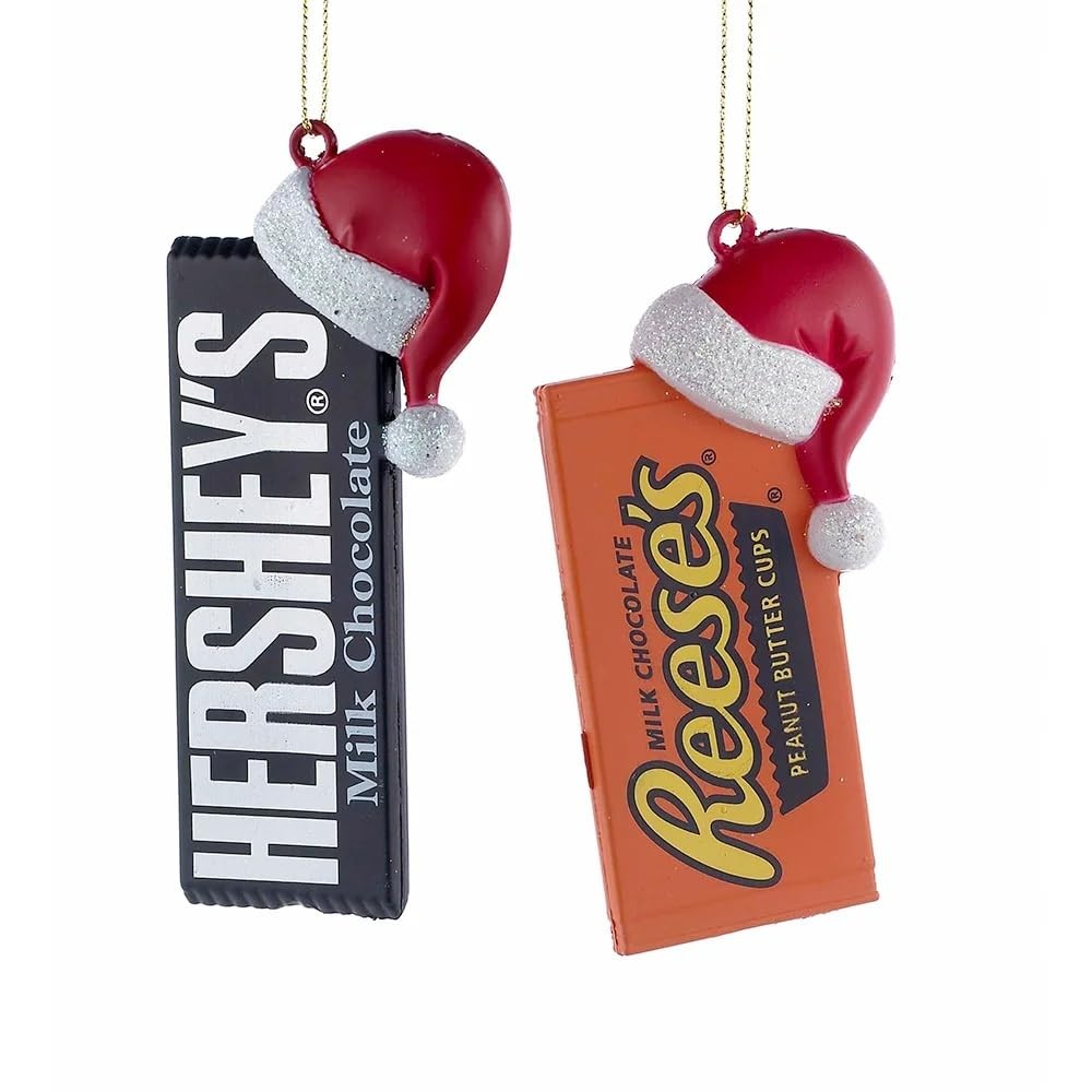 Hershey's Bar & Reese's Cup With Hat Ornament Set
