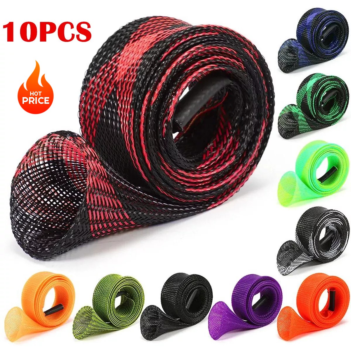 10PCS Fishing Rod Sleeve,Rod Socks for Fishing Poles, Fishing Rod Sleeves Sock C