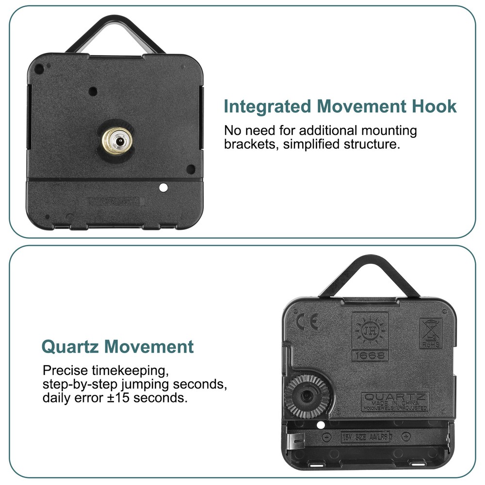 3PCS Clock Movement Replacement Kit – Silent Sweep Hands for 25-30cm Wall Clock