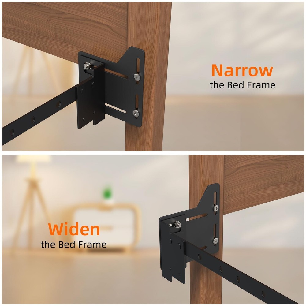 2 PCS Bed Frame Brackets Adapter for Headboard Extra, Full to Queen Conversio...