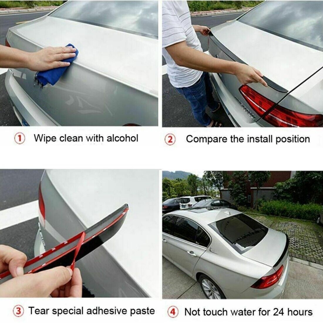 PSM Carbon Fiber Style Trunk Spoiler Wing For 2014 2015 2016-2024 Infiniti Q50