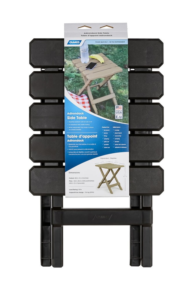Quick-Folding Adirondack Table | Ideal for Camping, Patios, Durable ABS Plastic