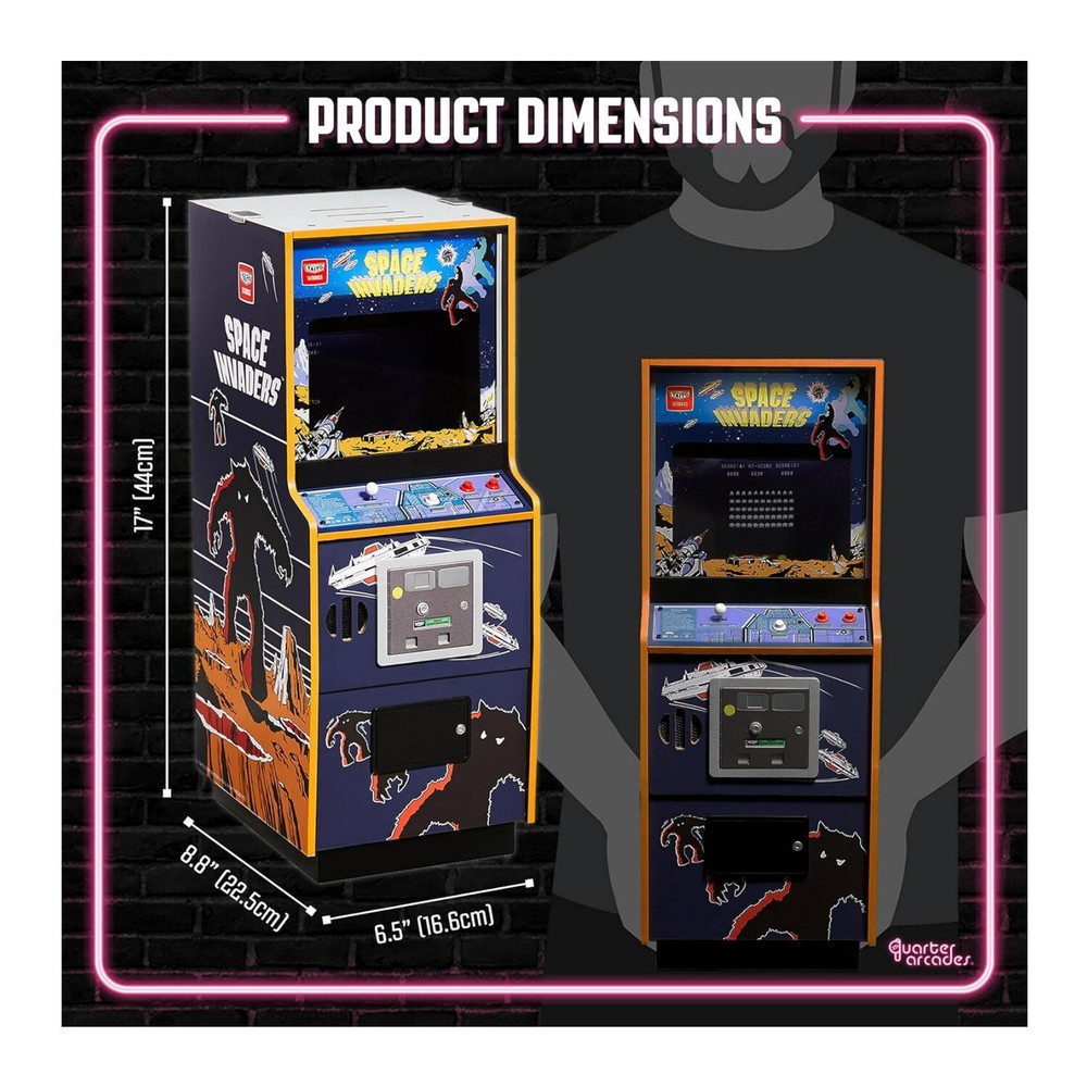 Numskull Quarter Arcades - Space Invaders Mini Arcade - 1/4 Scale Original ROM