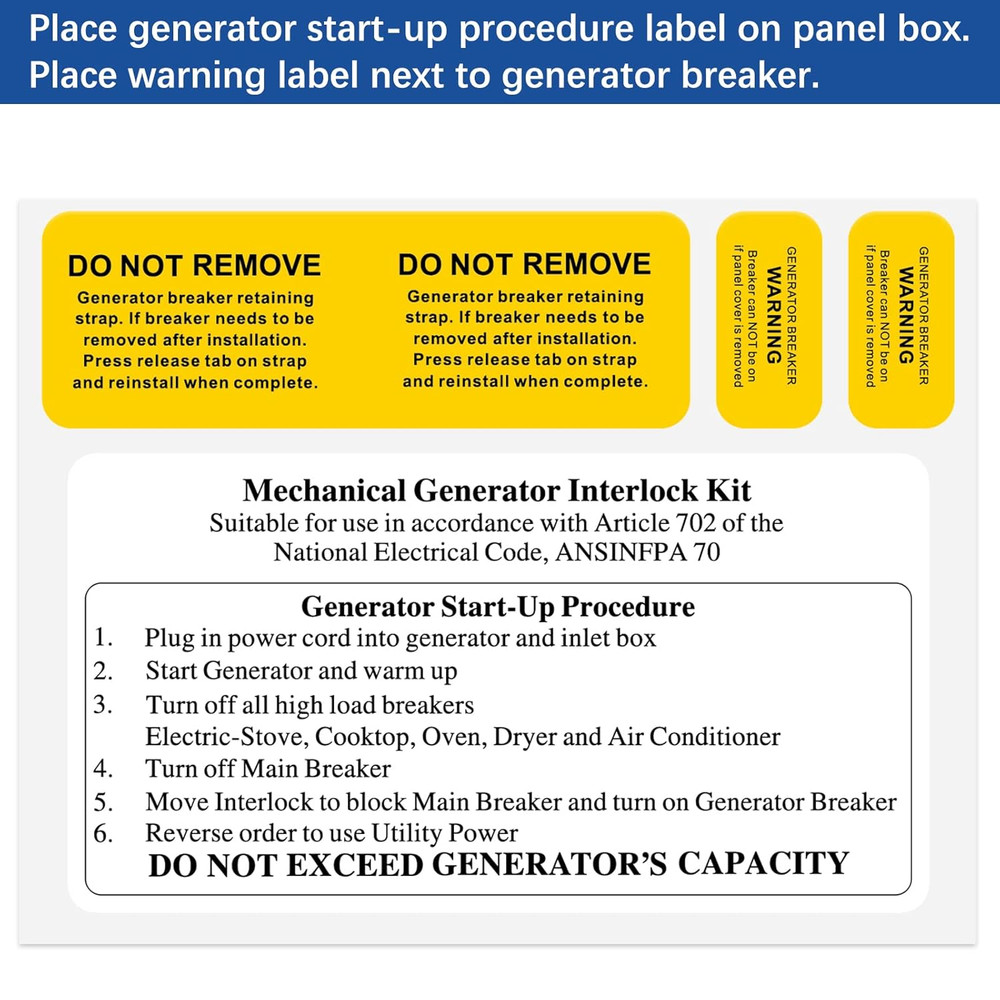 Generator Interlock Kit for Siemens/Murray 150-200 Amp Panels, Silver