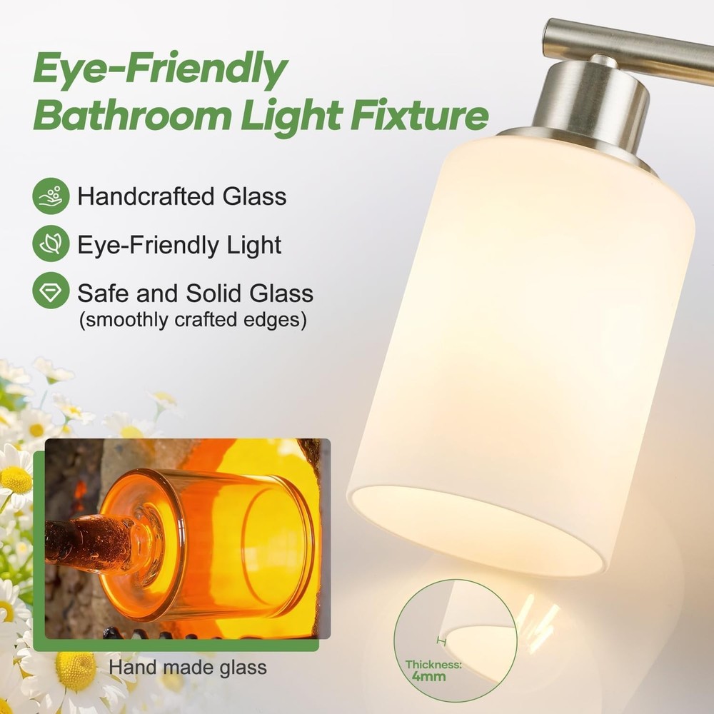 Versatile Reversible Mount Vanity Light in Brushed Nickel