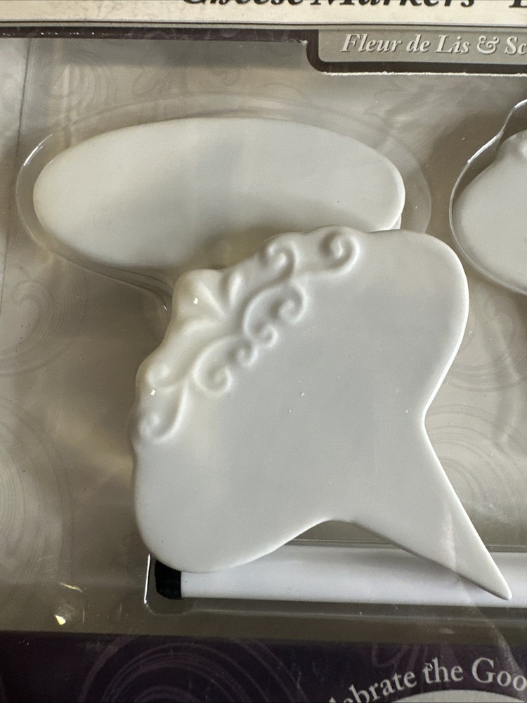 Epic brand Cheese Marker Set features a "Fleur de Lis & Scroll" design