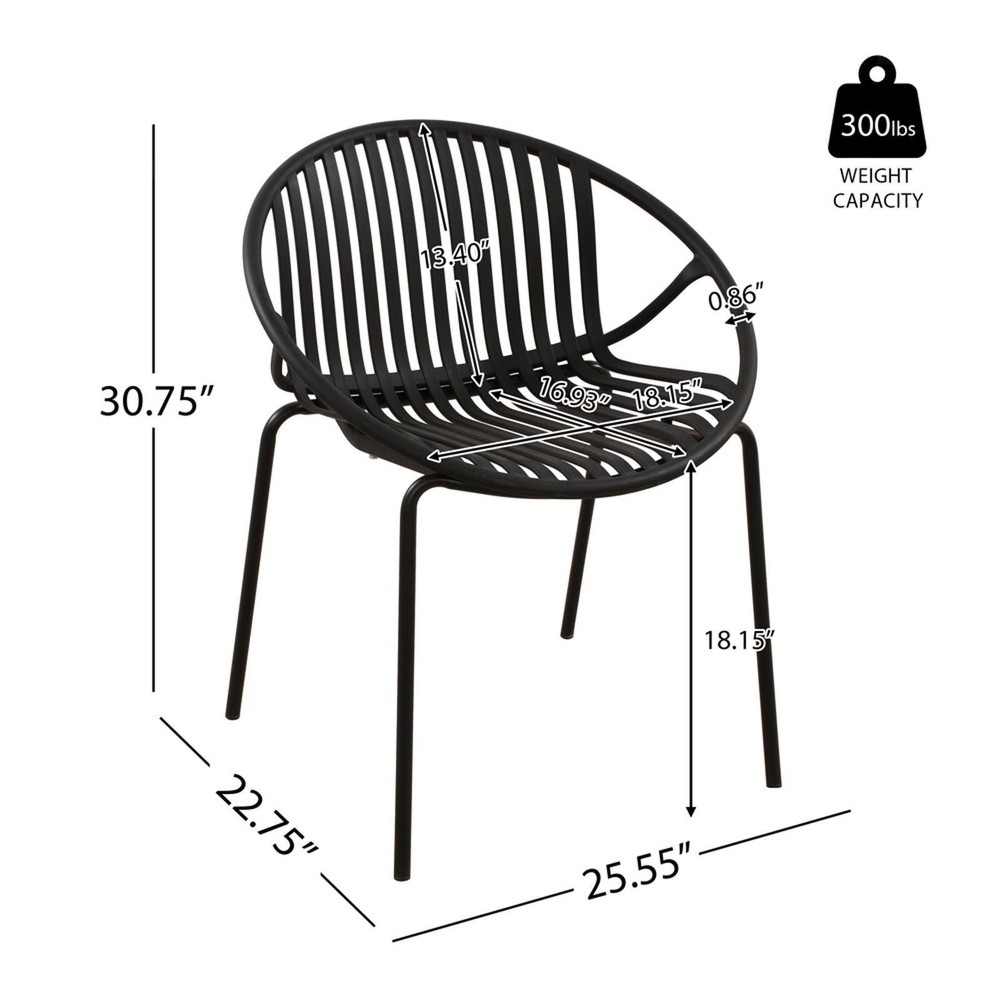 Modern Art Patio Dining Chairs Set Breathable Design Stackable Plastic Seating