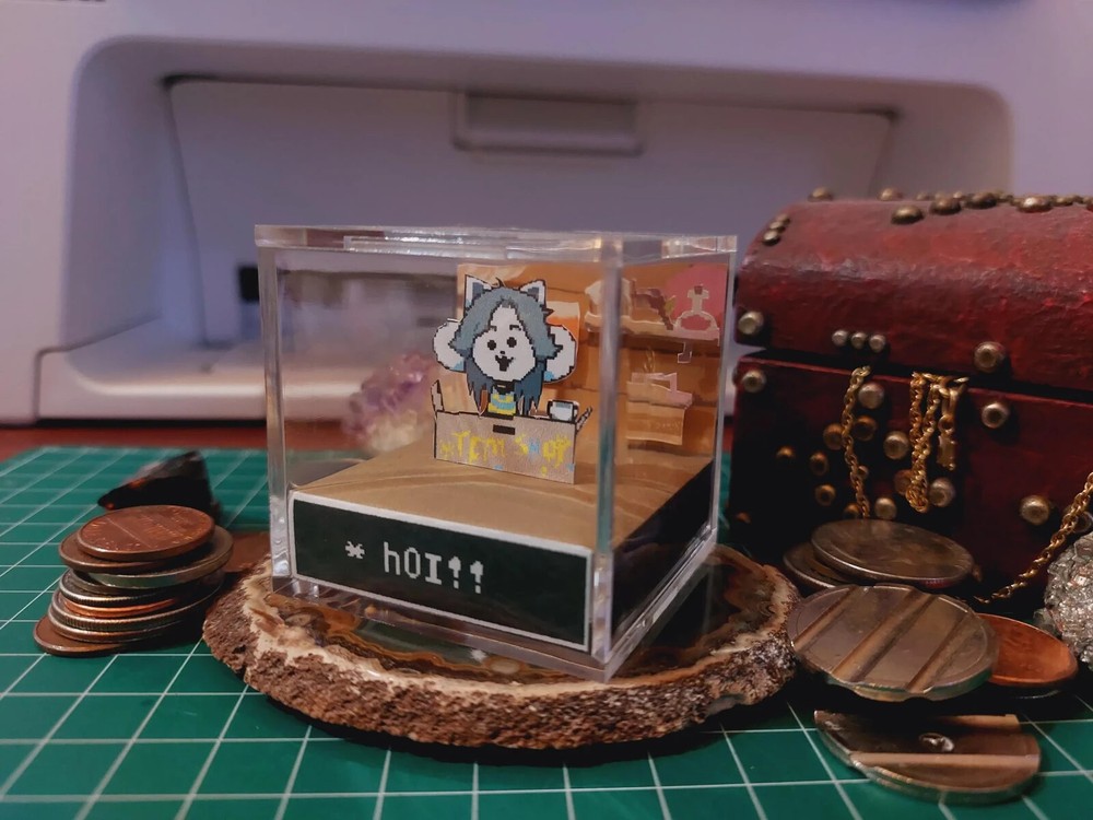 Undertale Mini 3D Diorama Cube (Temmie/Tem Shop/hOI) 2x2