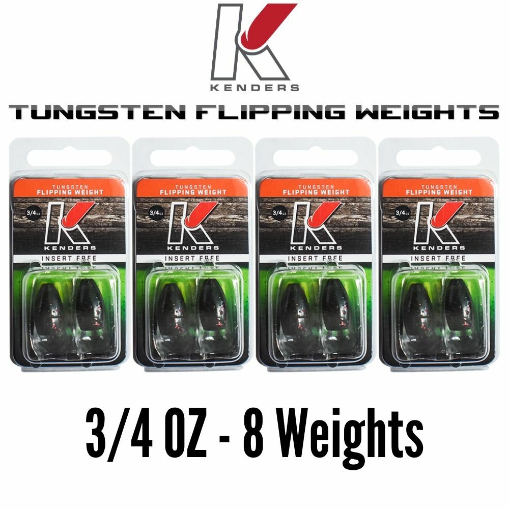 3/4 OZ  WATERMELON RED FLAKE - 4 Pack (8 Weights) TUNGSTEN Flipping Weights