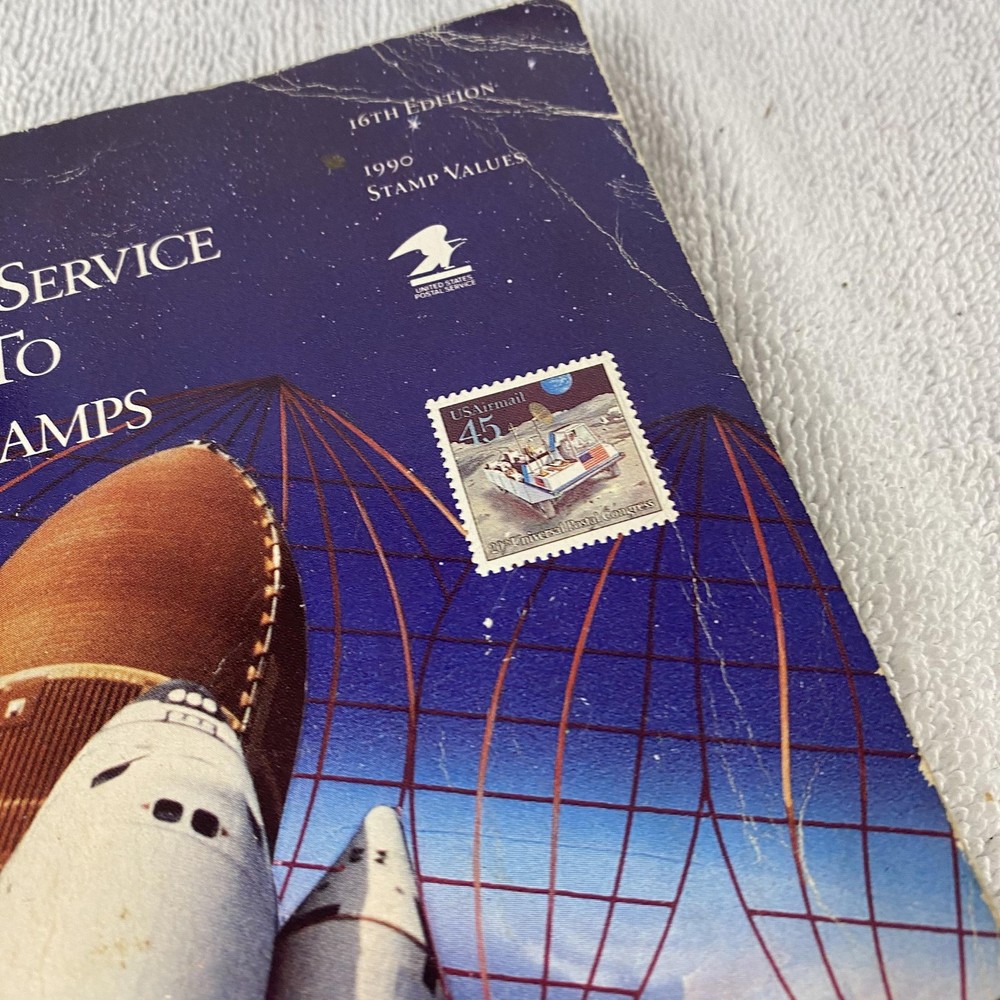 Vintage 1990 Postal Service Guide To U.S. Stamps Book USPS Scott Values USA