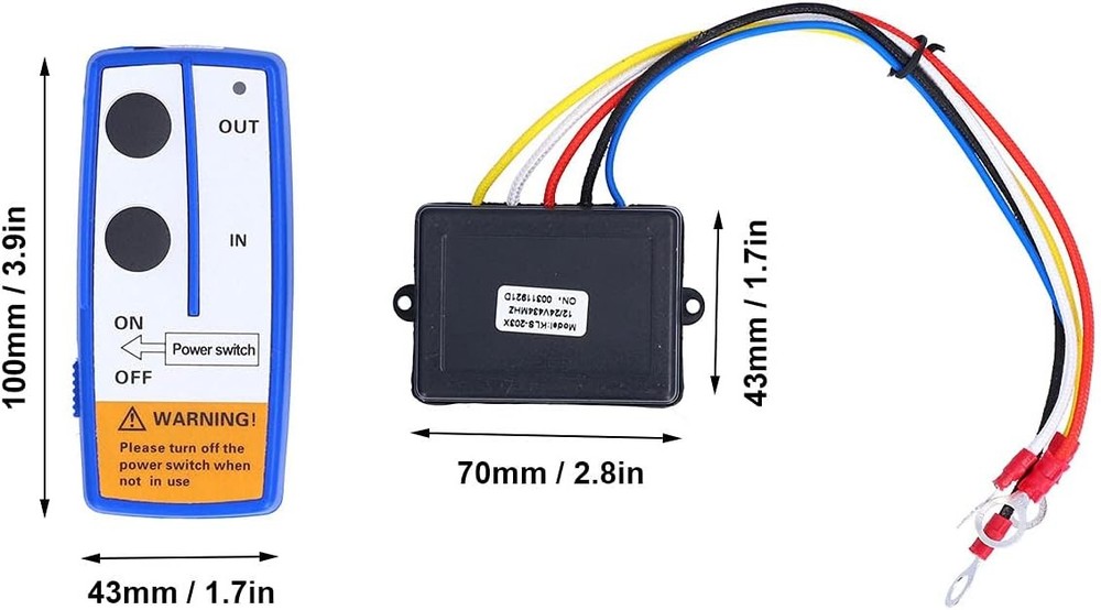 Dump Trailer Remote Kit-Winch Remote Control Kit, 12V Electric Winch Remote Cont