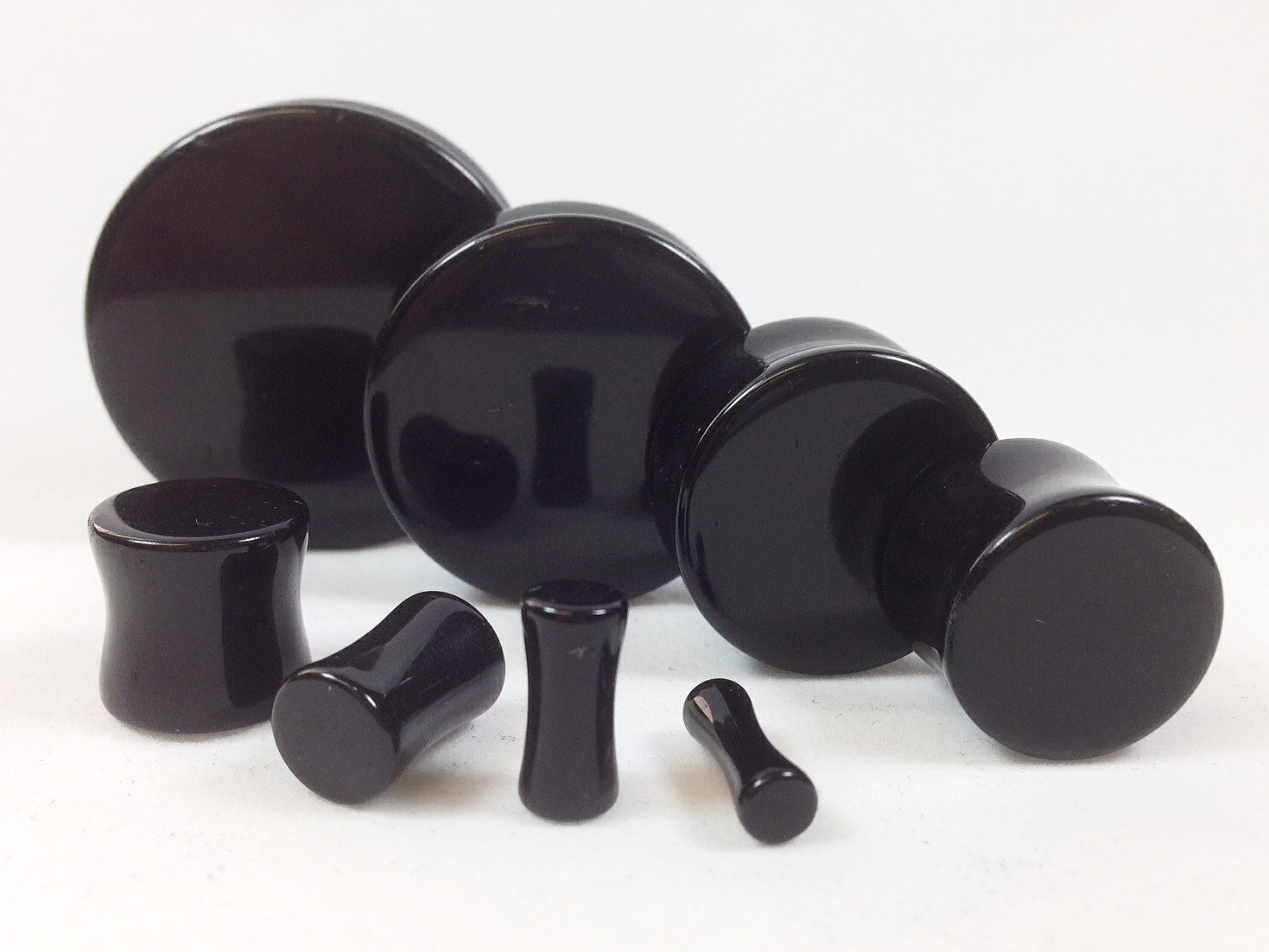 PAIR Black Onyx Organic Stone Plugs Gauges - up to 38mm available!