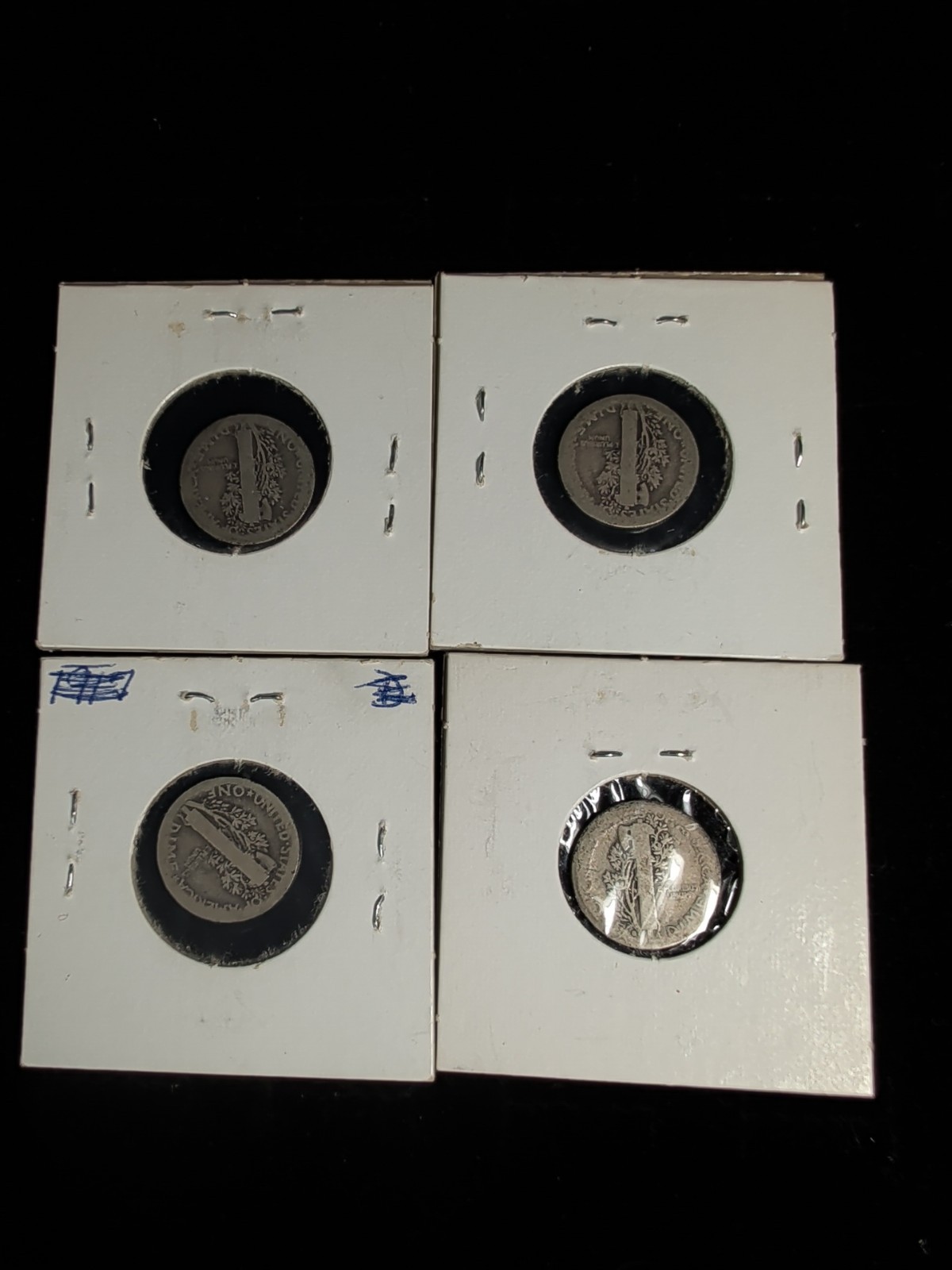 Lot Of 4 Circulated Early Mercury Dimes