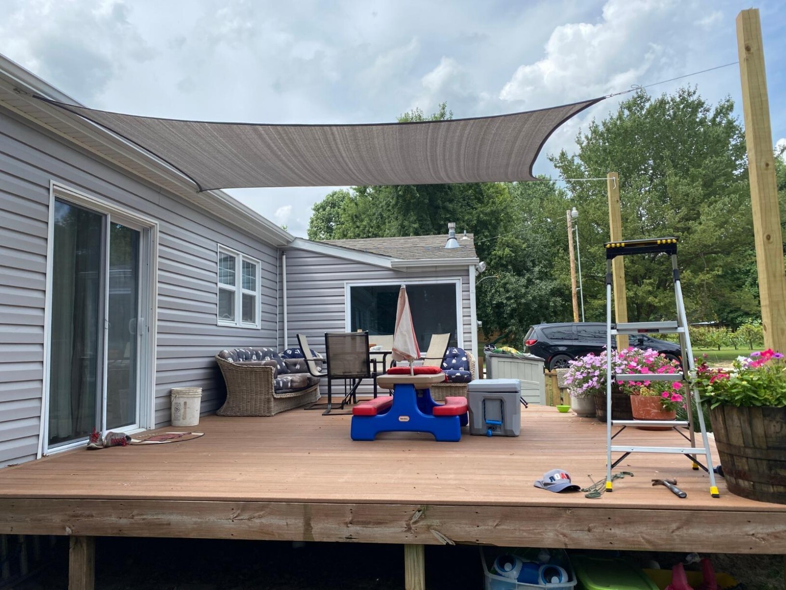 Sun Shade Sail Gray Rectangle Canopy Awning Cover Outdoor Yard Patio Garden Pool