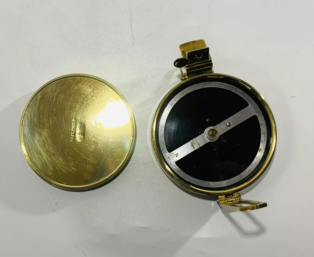 Large Solid Brass Prismatic Surveyors Compass by Francis Barker & Son (d.1932)