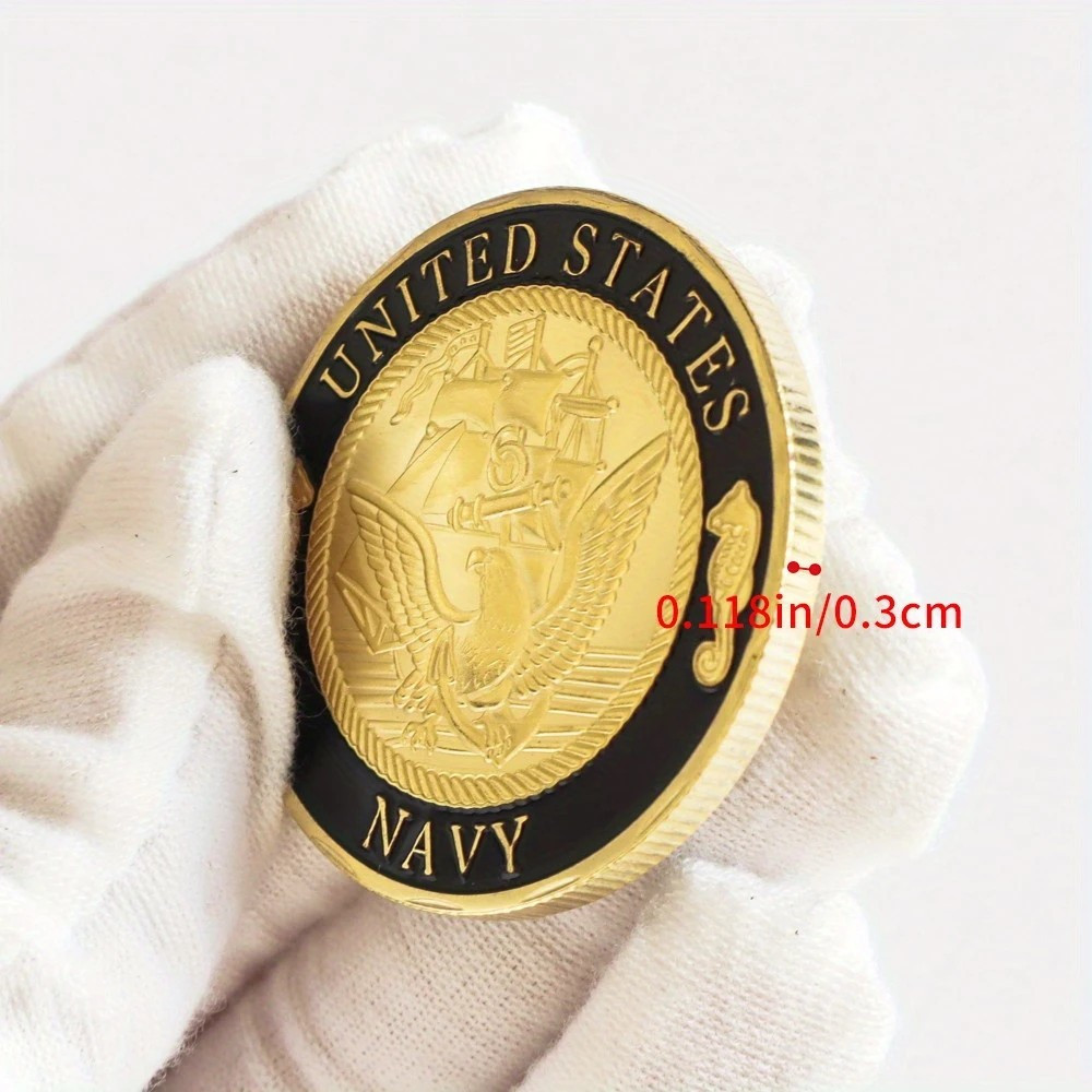 Navy Shellback Challenge Coin (Gold) - Excellent Gift