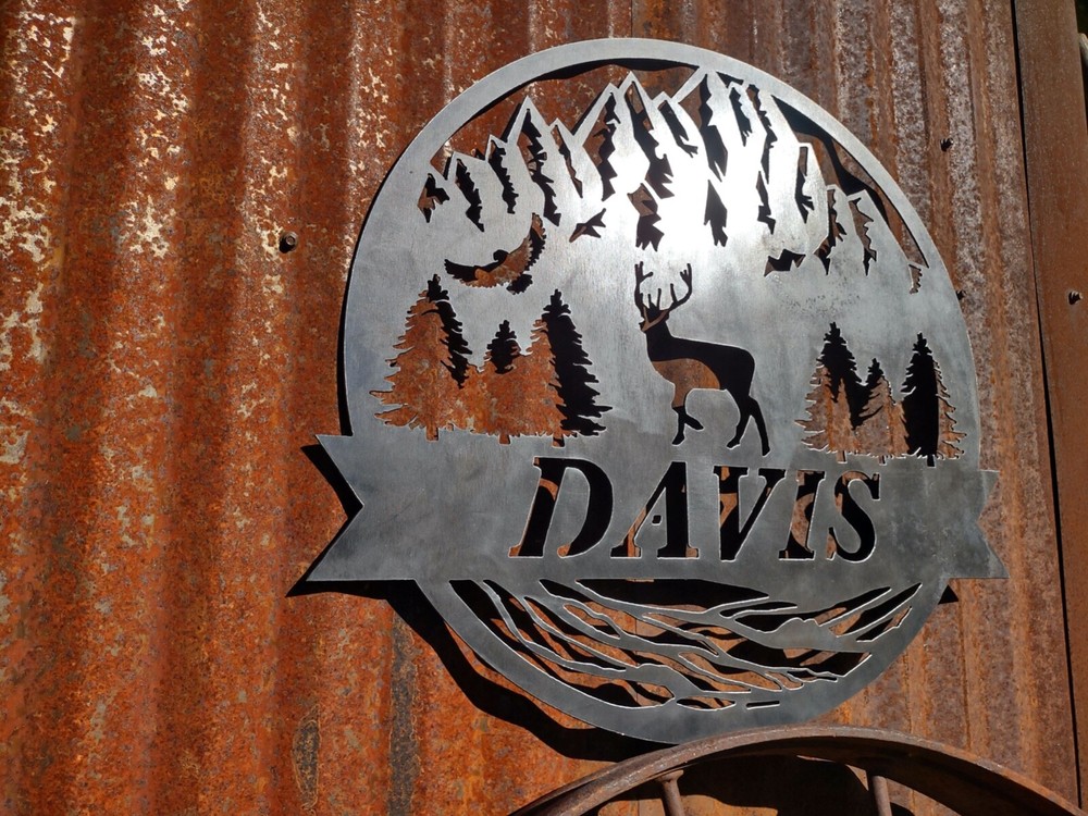 Personalized Monogram with Dear in the Mountains